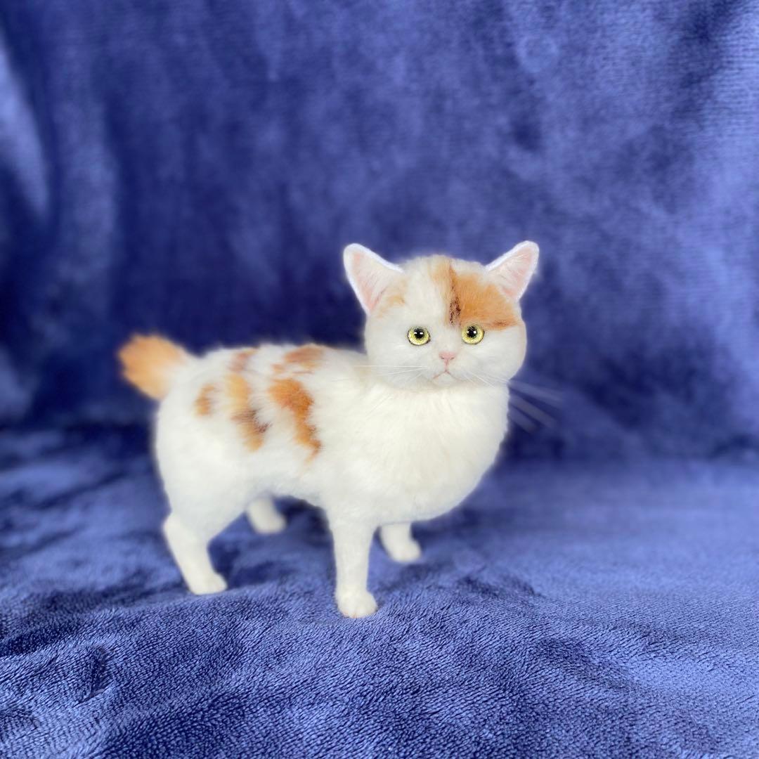羊毛フェルト猫　全身タイプ　リアル可愛いジャパニーズボブテイル