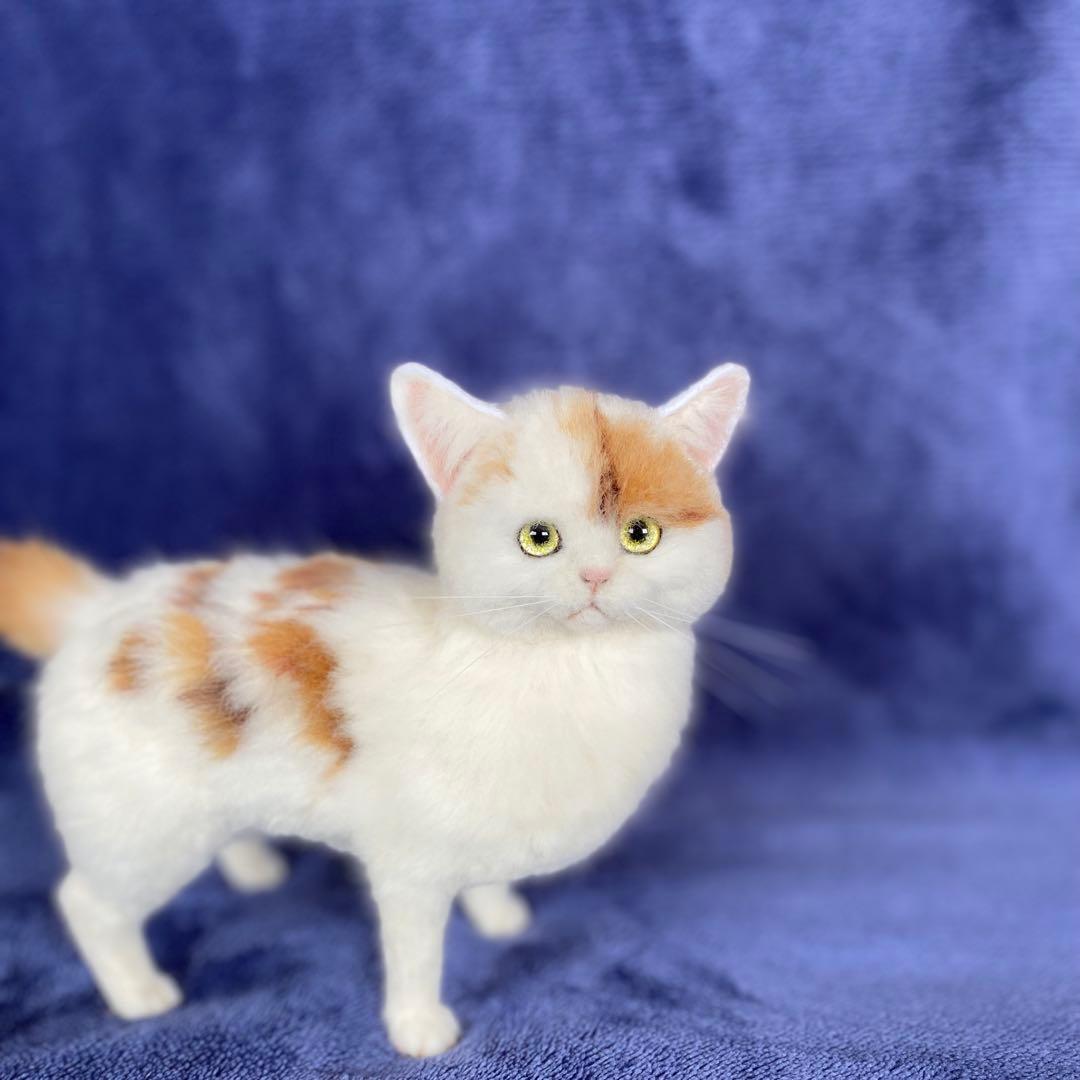 羊毛フェルト猫　全身タイプ　リアル可愛いジャパニーズボブテイル