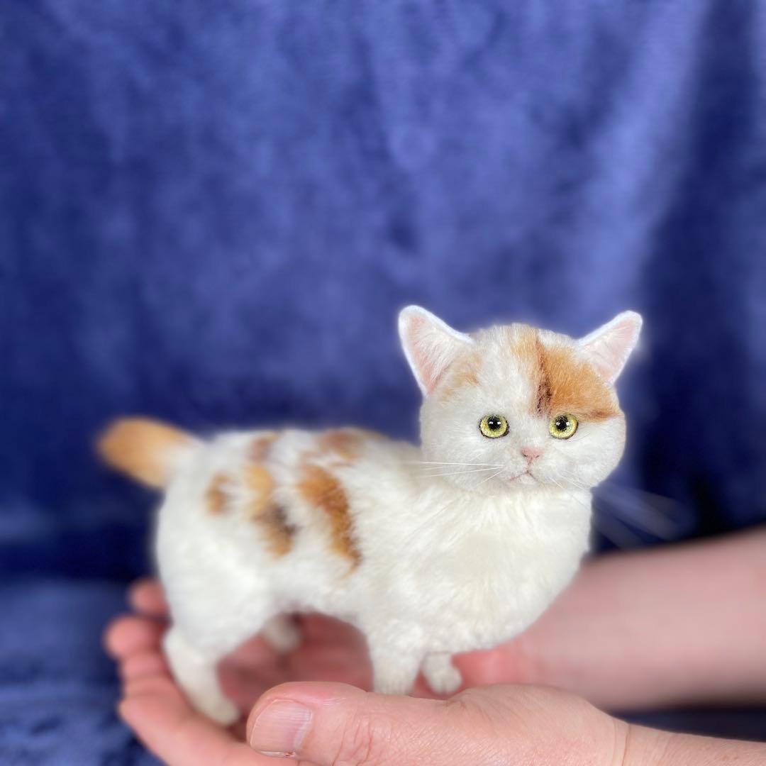 羊毛フェルト猫　全身タイプ　リアル可愛いジャパニーズボブテイル