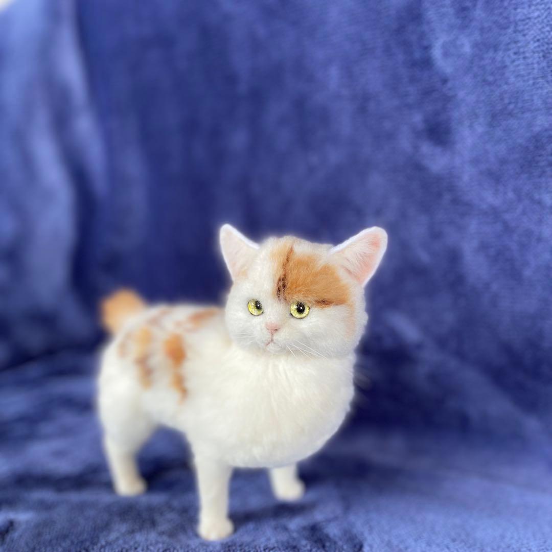羊毛フェルト猫　全身タイプ　リアル可愛いジャパニーズボブテイル