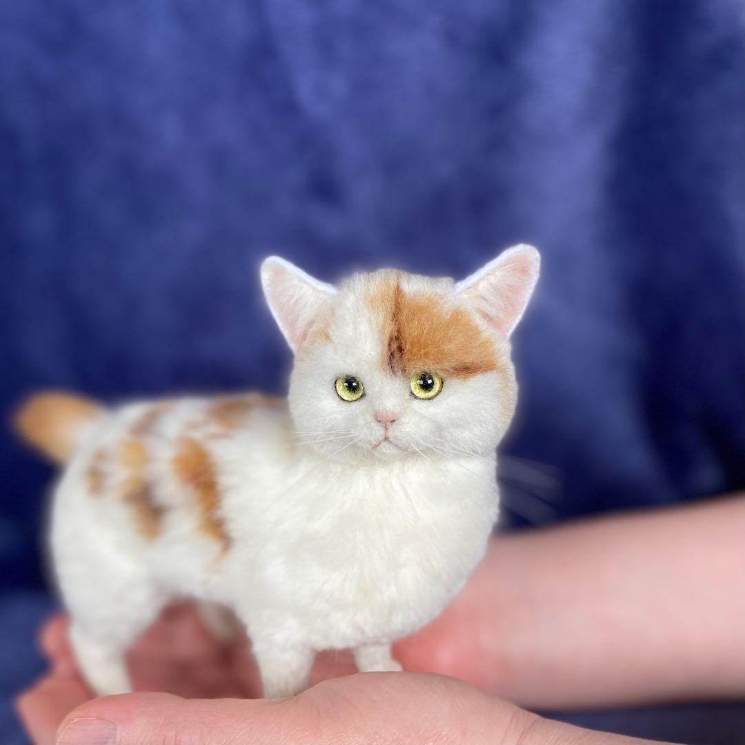 羊毛フェルト猫　全身タイプ　リアル可愛いジャパニーズボブテイル