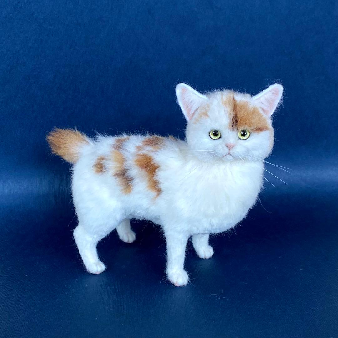 羊毛フェルト猫　全身タイプ　リアル可愛いジャパニーズボブテイル