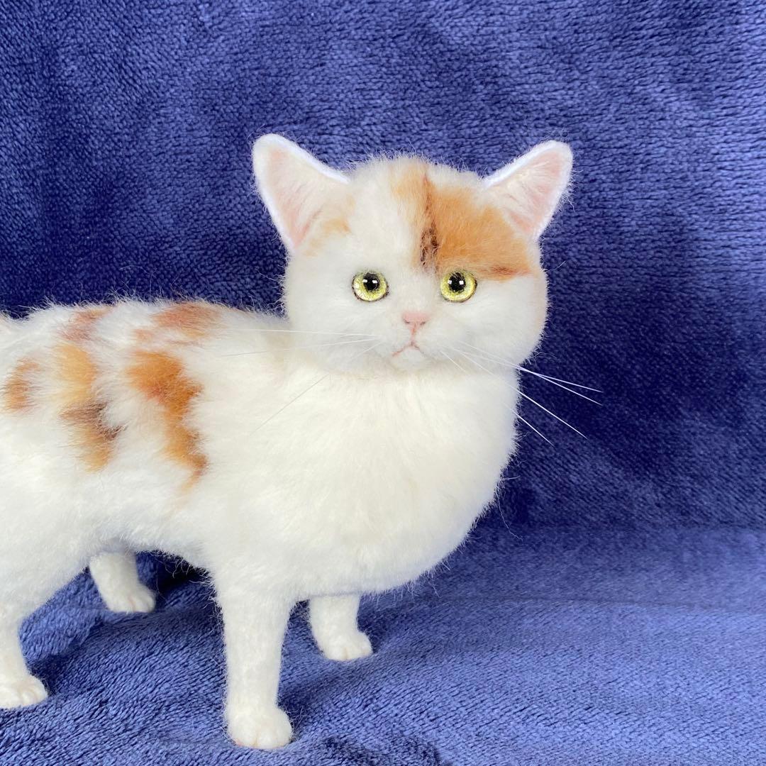 羊毛フェルト猫　全身タイプ　リアル可愛いジャパニーズボブテイル