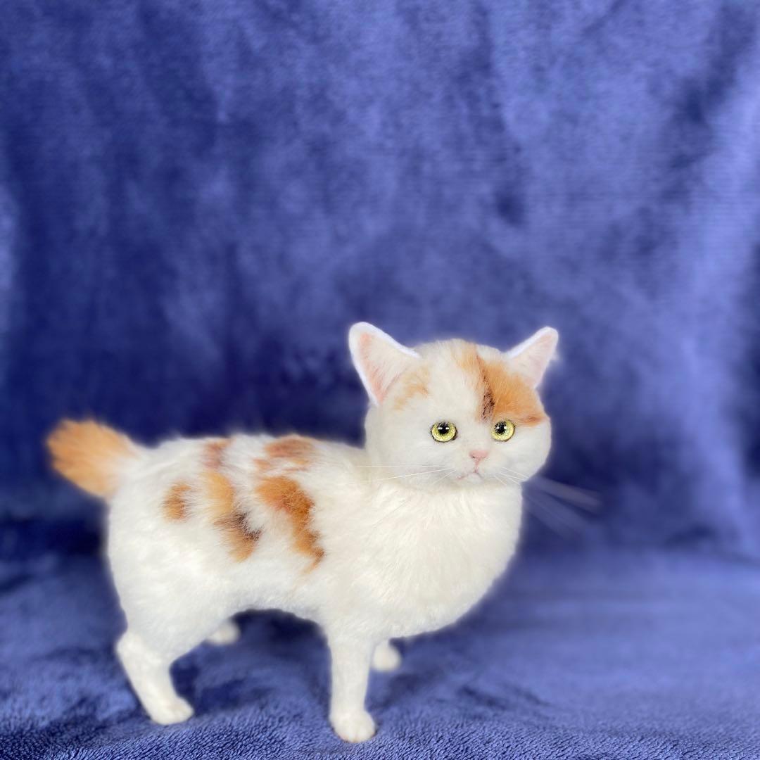 羊毛フェルト猫　全身タイプ　リアル可愛いジャパニーズボブテイル
