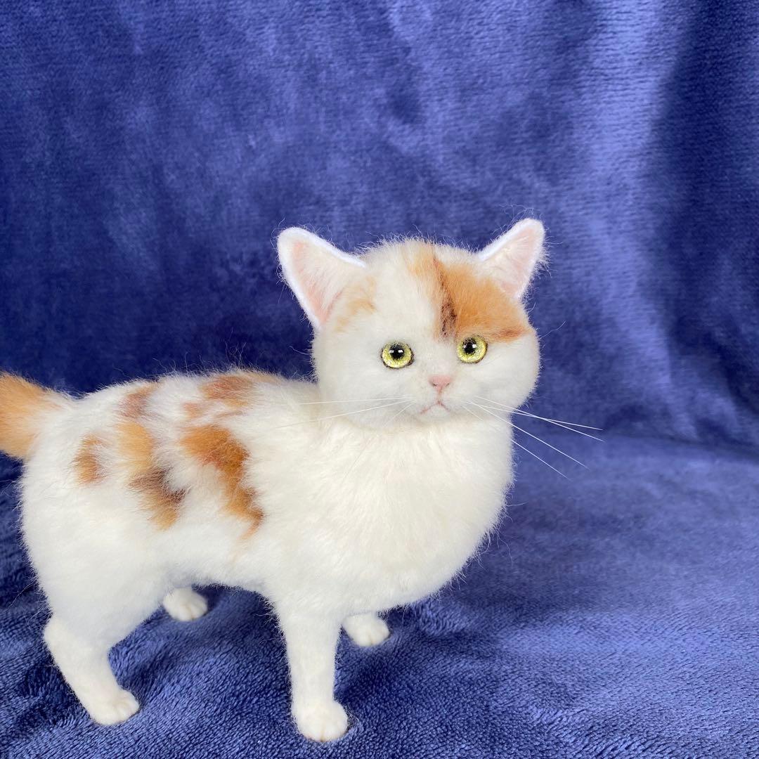 羊毛フェルト猫　全身タイプ　リアル可愛いジャパニーズボブテイル