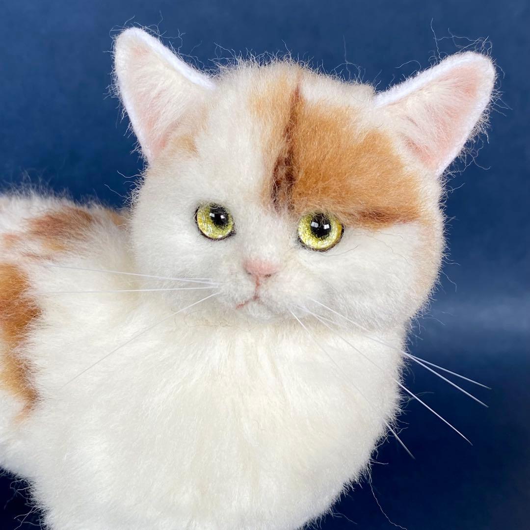 羊毛フェルト猫　全身タイプ　リアル可愛いジャパニーズボブテイル