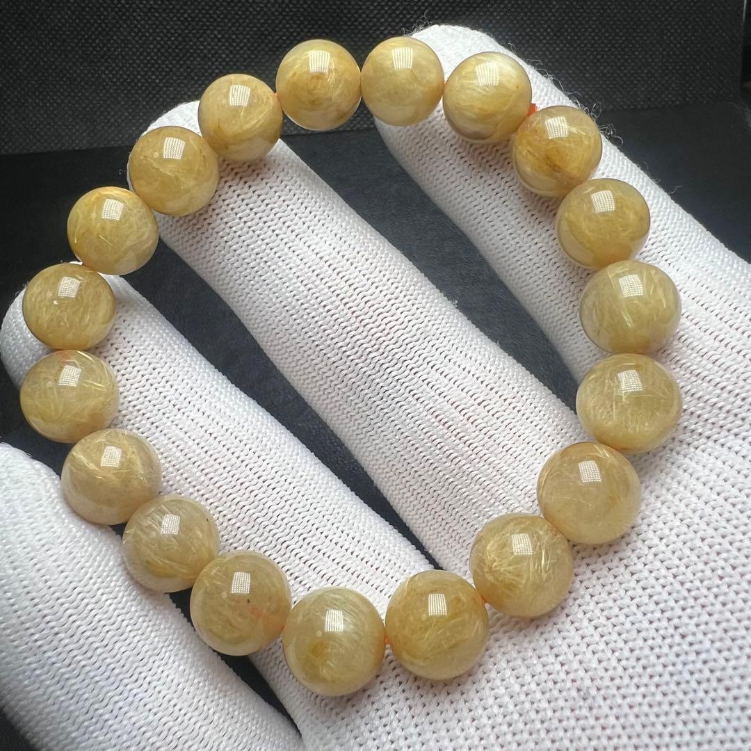 【64122】ゴールドルチルクォーツ 9.9mm ブレスレット