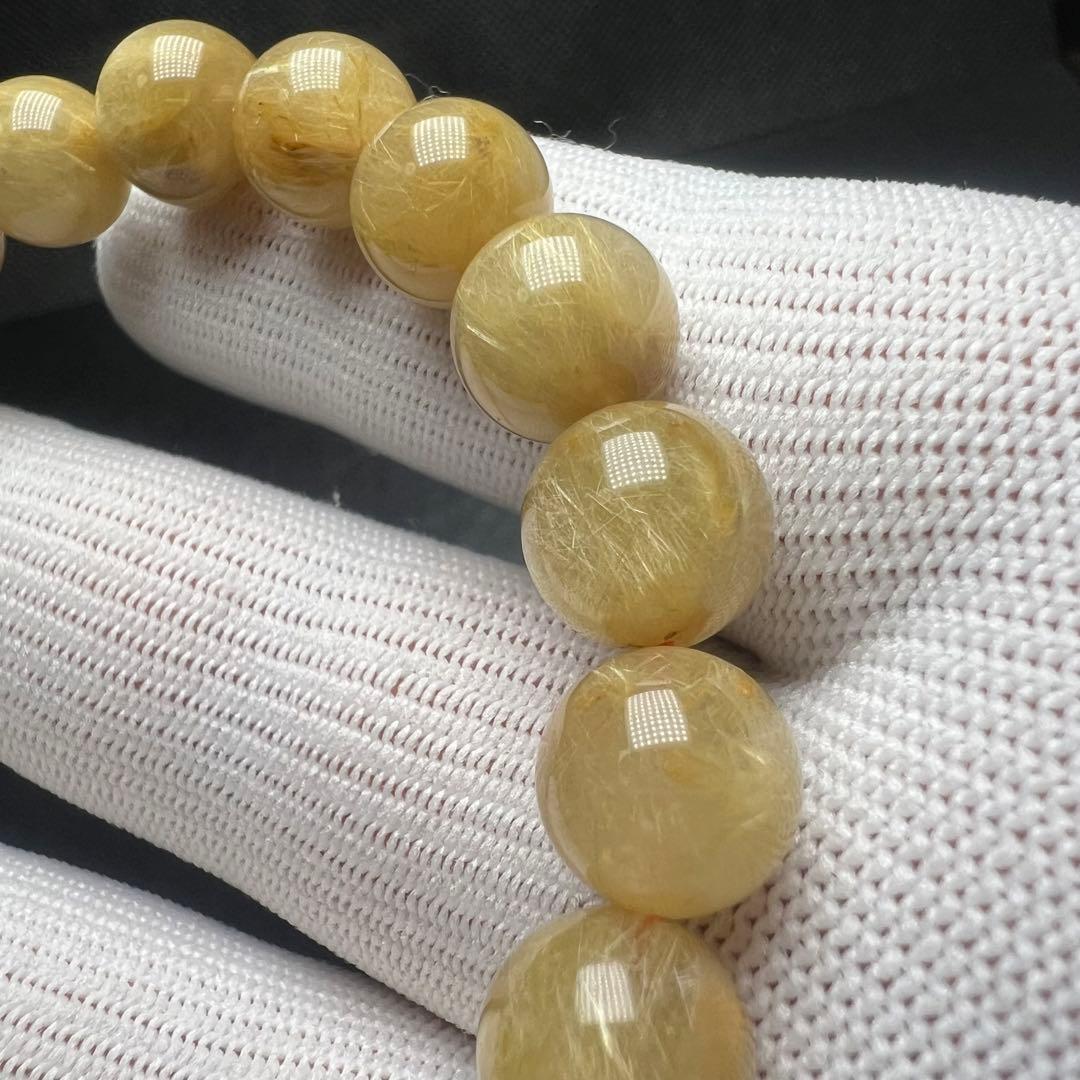 【64122】ゴールドルチルクォーツ 9.9mm ブレスレット