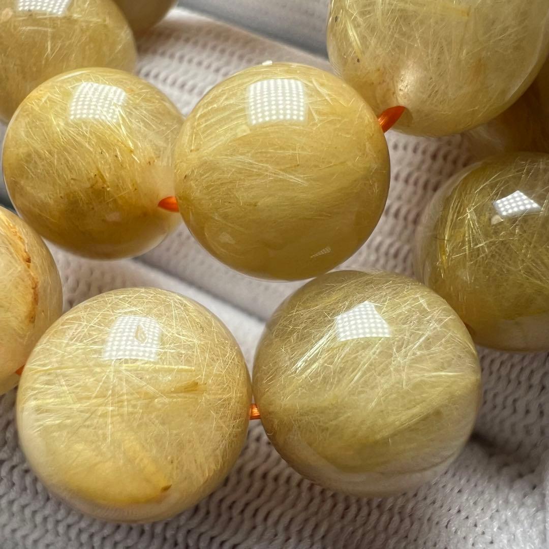 【64122】ゴールドルチルクォーツ 9.9mm ブレスレット