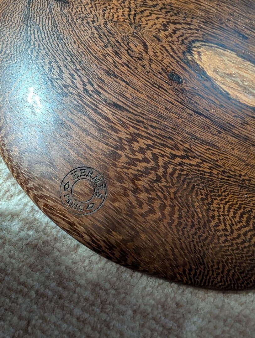 エルメス　木製　皿　ウッドプレート　オリーブ　おまけ付き　22cm 希少　レア