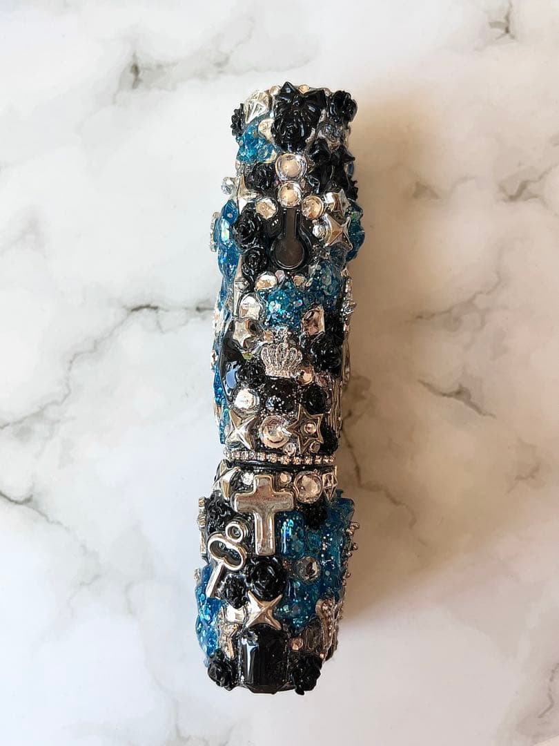 IQOSイルマワンIQOSデコケースデコ全面埋め尽くし電子タバコギャル青黒