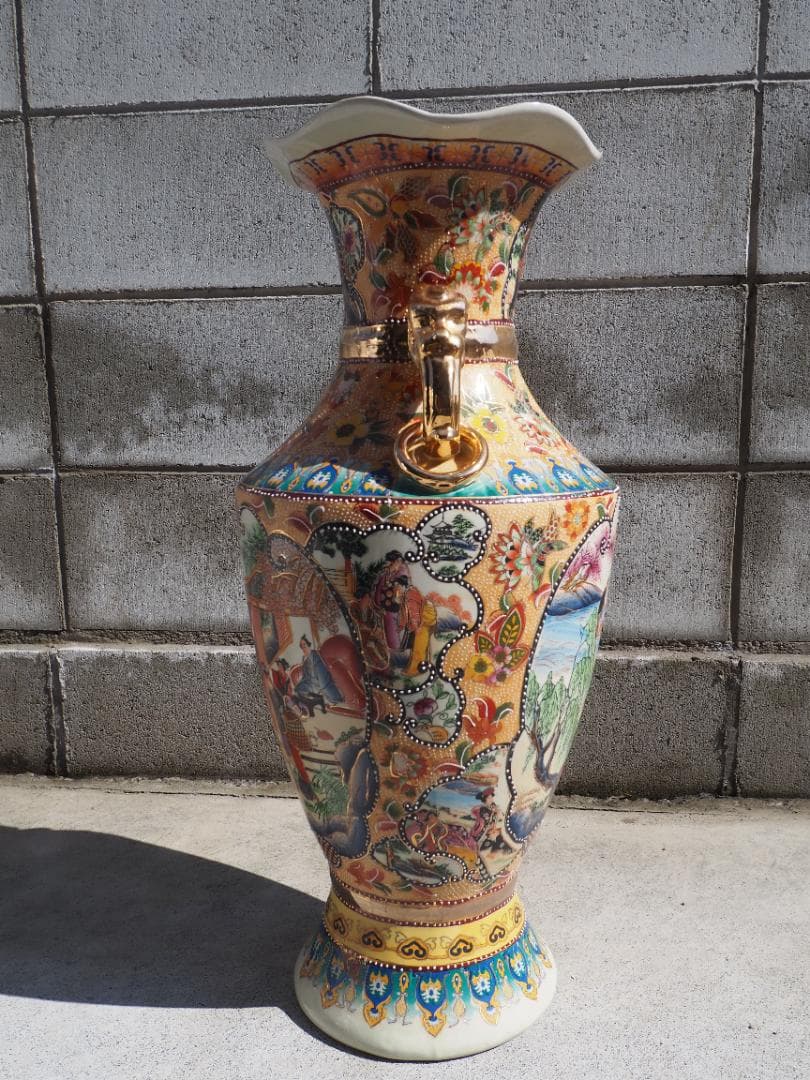 大型花瓶　中国製　日本の風景
