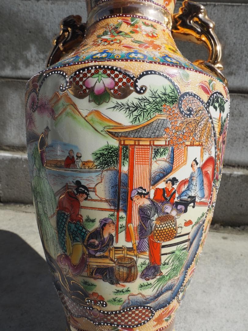 大型花瓶　中国製　日本の風景