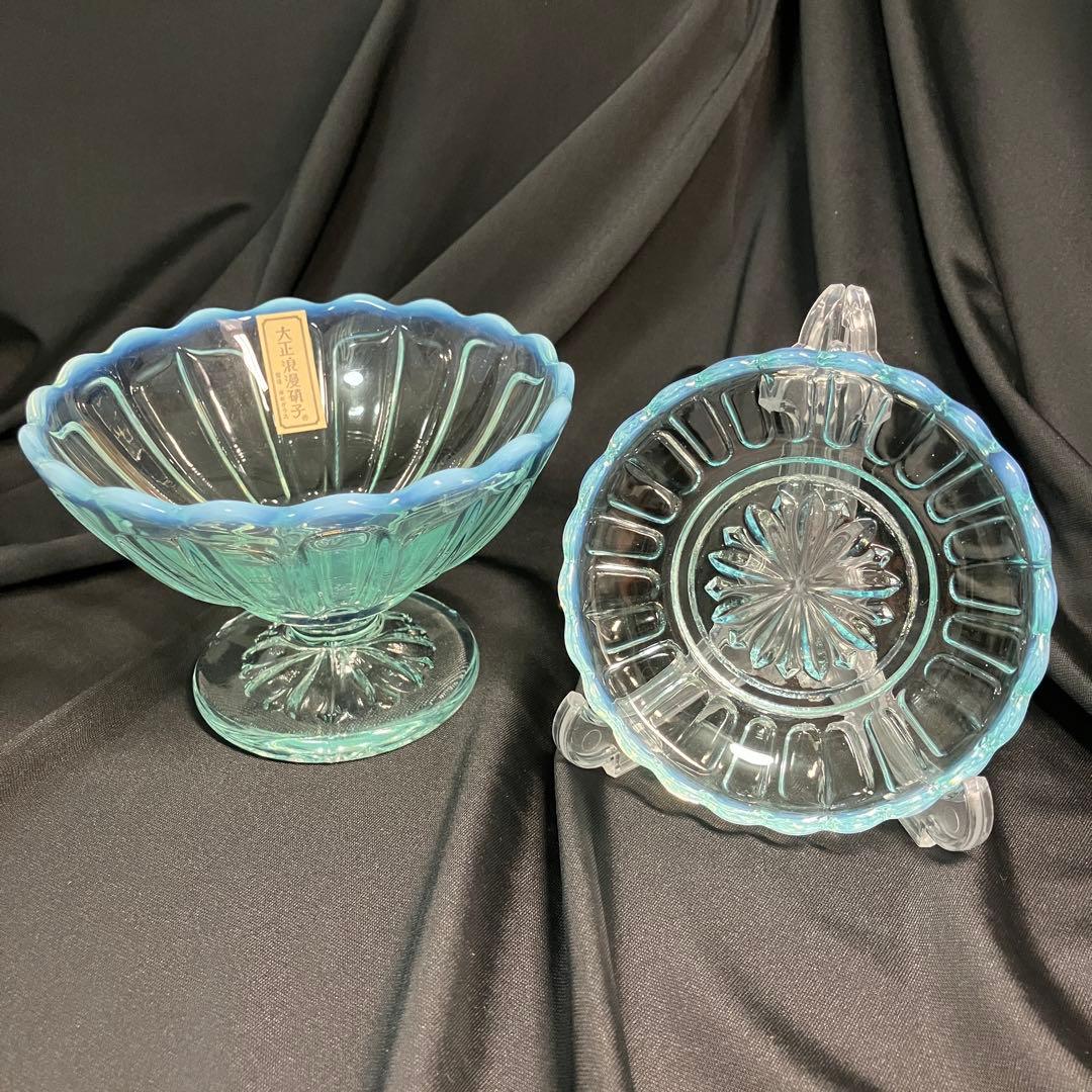 【匿名配送/未使用】ヒロタガラス/廣田硝子/雪の花/乳白ガラス/デザートカップ