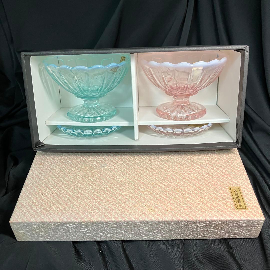 【匿名配送/未使用】ヒロタガラス/廣田硝子/雪の花/乳白ガラス/デザートカップ