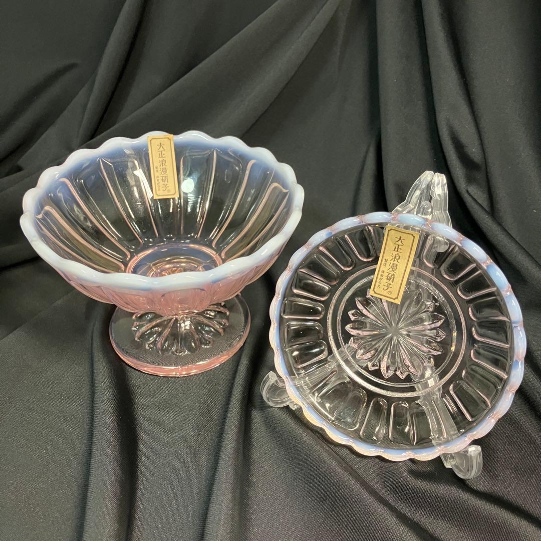 【匿名配送/未使用】ヒロタガラス/廣田硝子/雪の花/乳白ガラス/デザートカップ