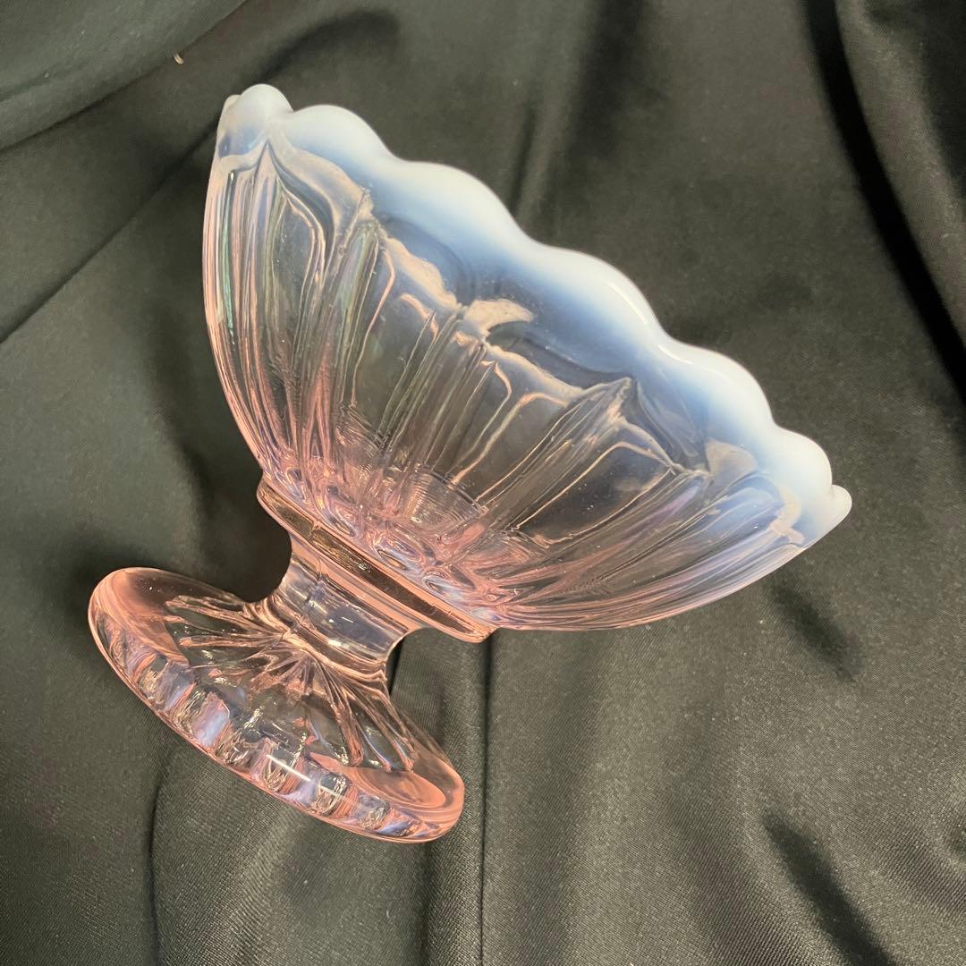 【匿名配送/未使用】ヒロタガラス/廣田硝子/雪の花/乳白ガラス/デザートカップ