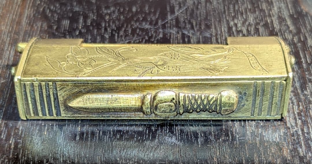 【江戸〜明治期 古い和錠 鍵付き】からくり錠 前金具 装飾彫刻 アンティーク