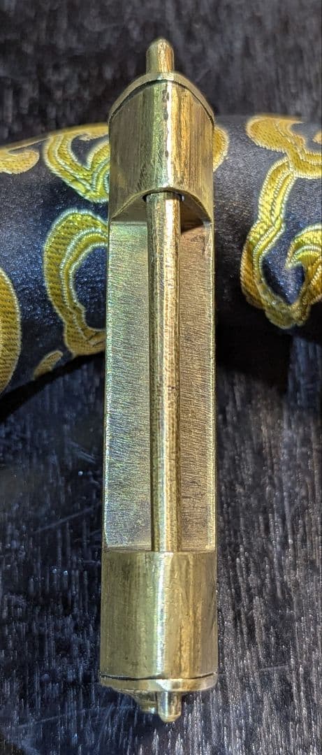 【江戸〜明治期 古い和錠 鍵付き】からくり錠 前金具 装飾彫刻 アンティーク