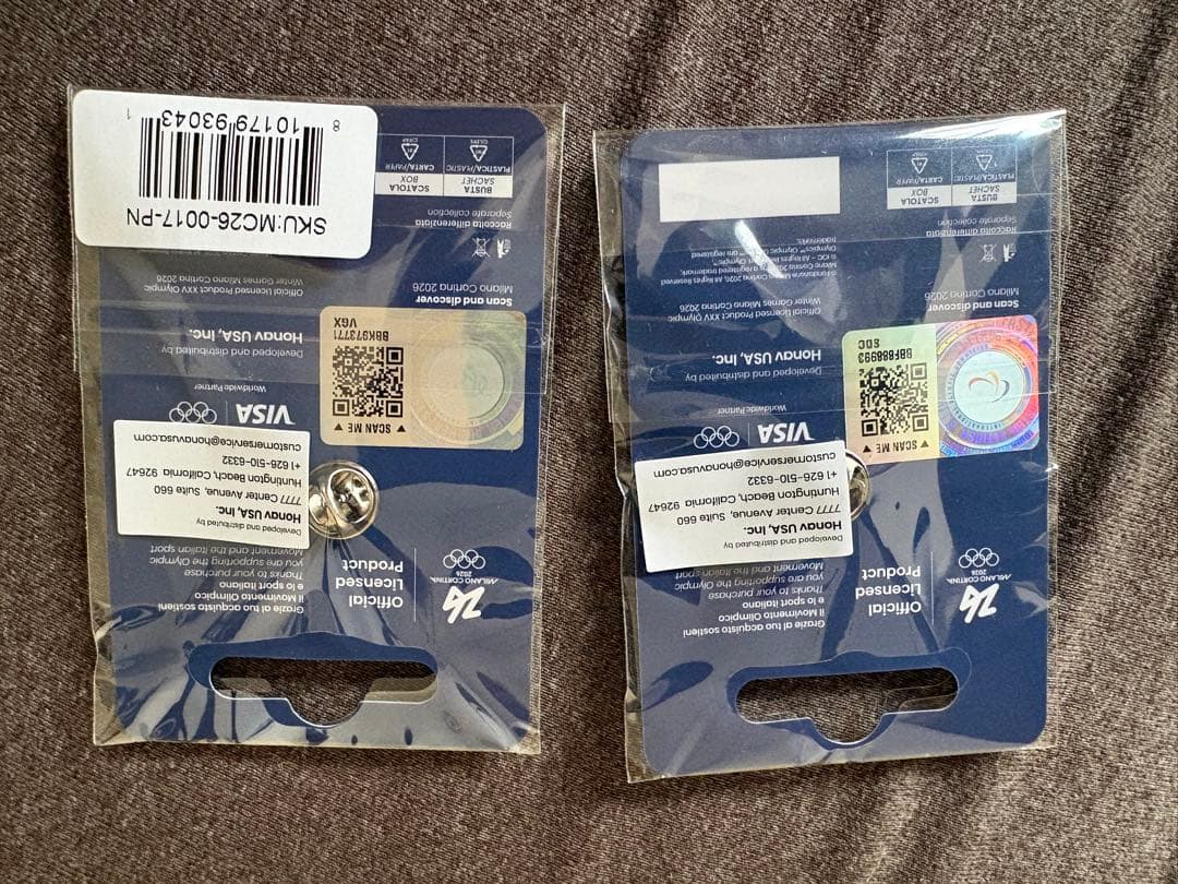 ティナ　ピンバッジ 2個セット ミラノオリンピック