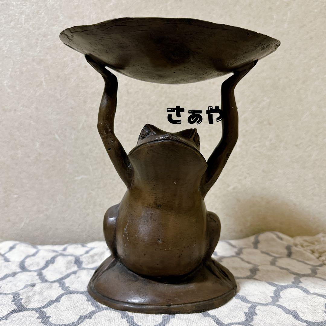 銅置物⑅カエル(丸皿)⑅インドネシア