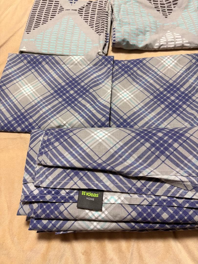 キングサイズ シーツセット ネイビー グレー