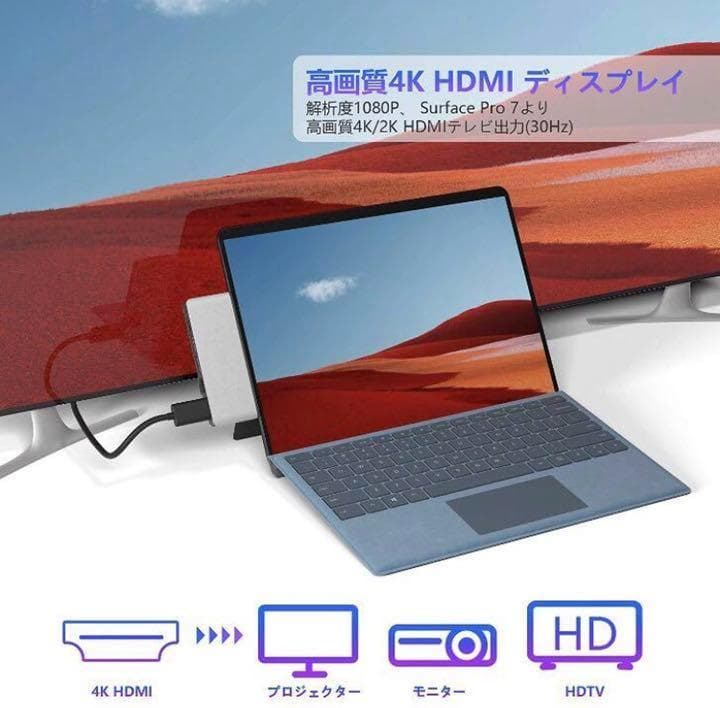 7in1多機能＆高性能❣作業効率が大幅UP♪❤Surface ProX ハブ