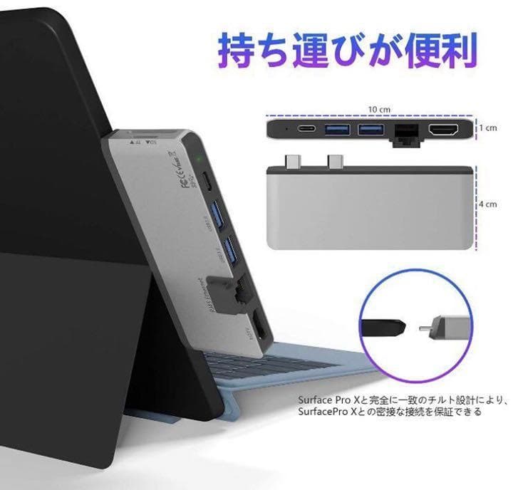 7in1多機能＆高性能❣作業効率が大幅UP♪❤Surface ProX ハブ