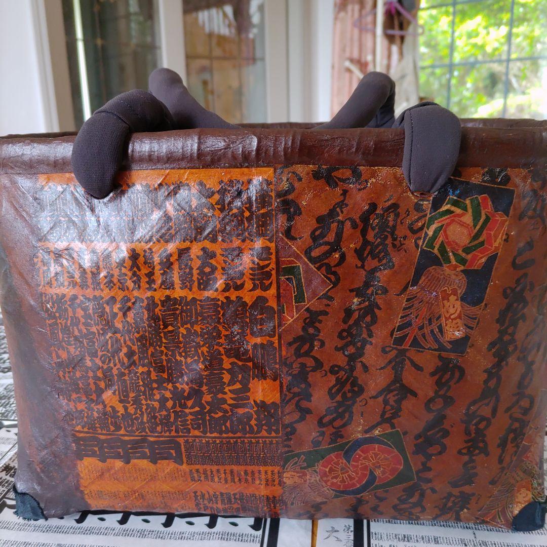 一閑張りハンドメイドバッグ＆番付表2枚