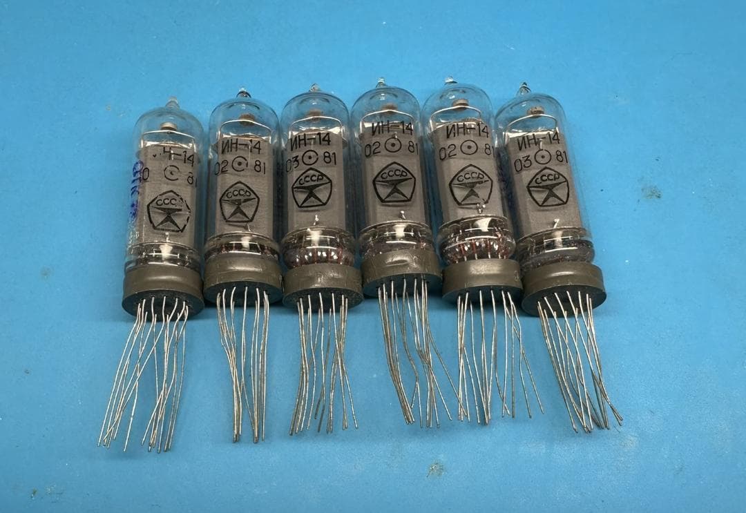 【点灯確認済】ニキシー管 IN-14 新古品 6本 全数字、コンマ、全管点灯確認