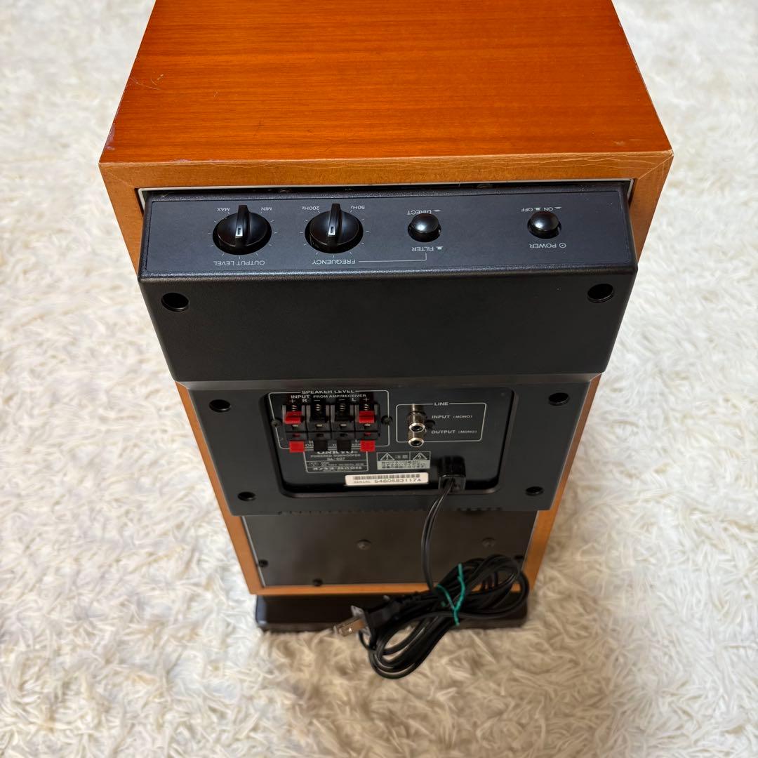 ★音出し確認済★ ONKYO SL-407 アンプ内蔵 サブウーファー 木目調