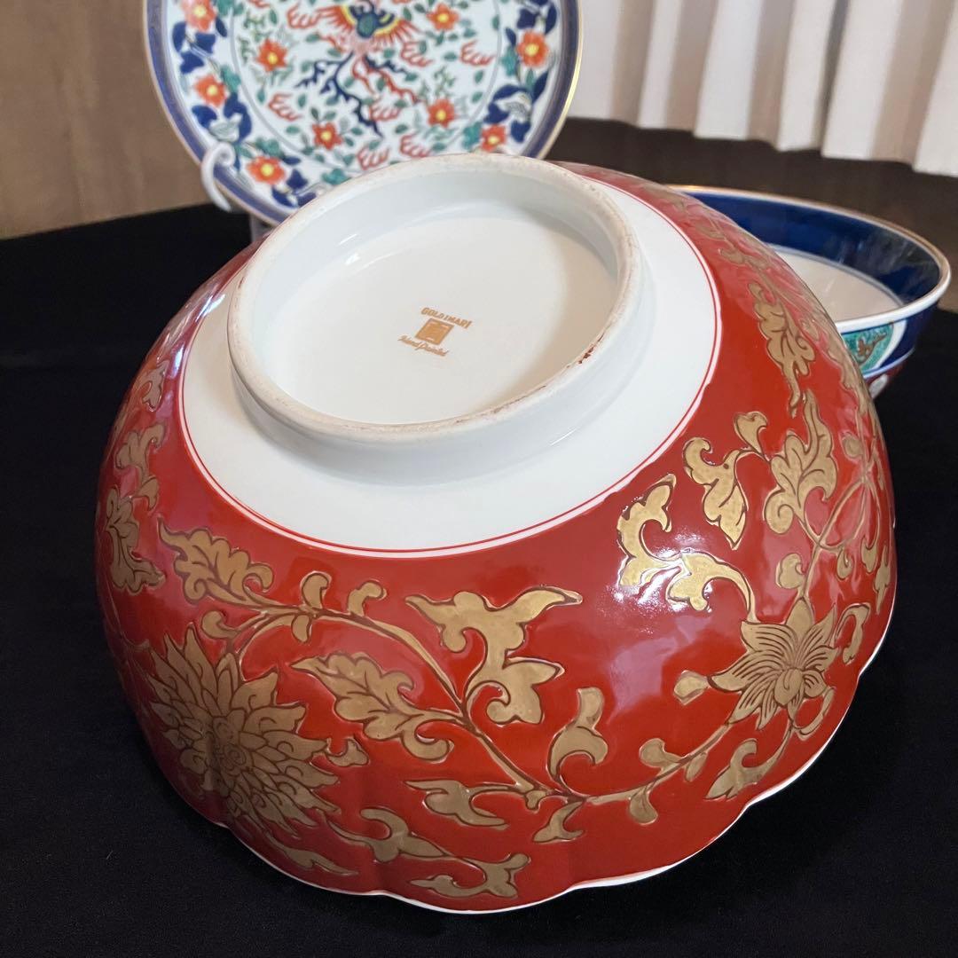 有田焼 オールドイマリ 古伊万里 金襴手 弥左衛門窯 手描き 大皿 大鉢