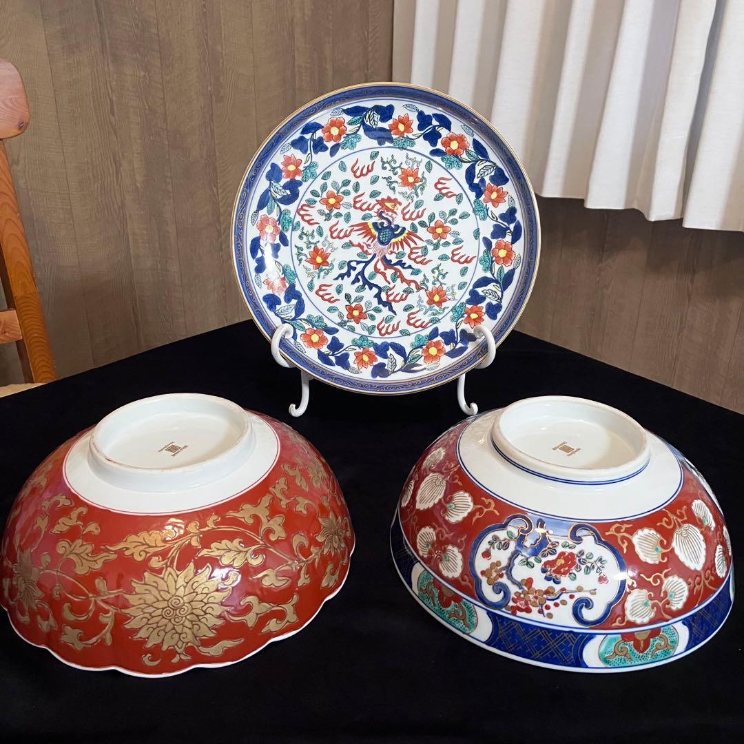 有田焼 オールドイマリ 古伊万里 金襴手 弥左衛門窯 手描き 大皿 大鉢