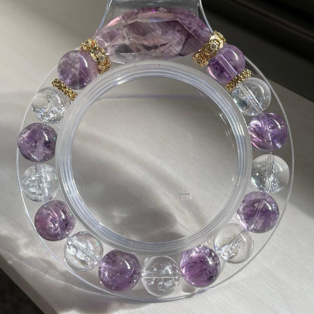 天然石 アメジスト アメジストアイリスクォーツ ブレスレット