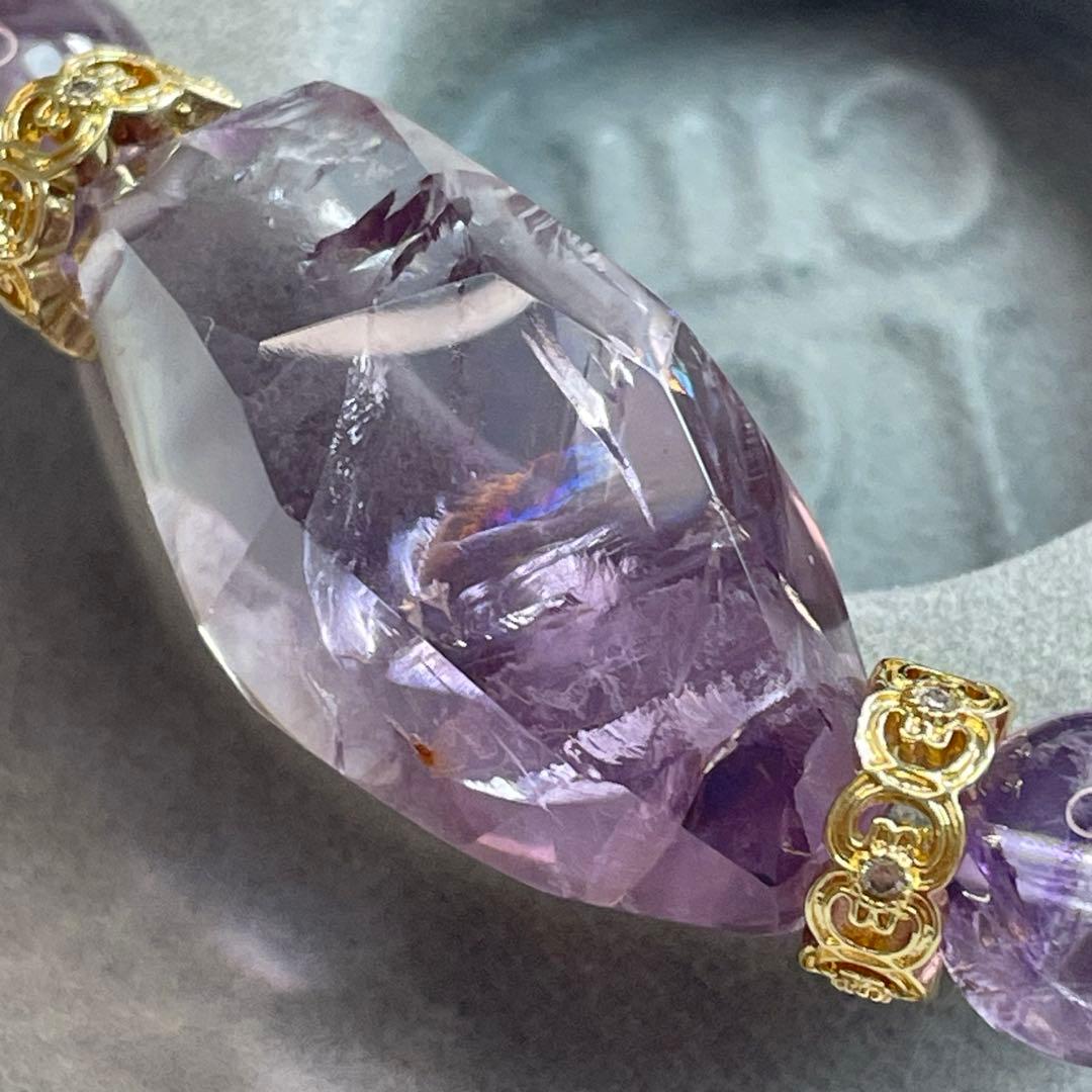 天然石 アメジスト アメジストアイリスクォーツ ブレスレット