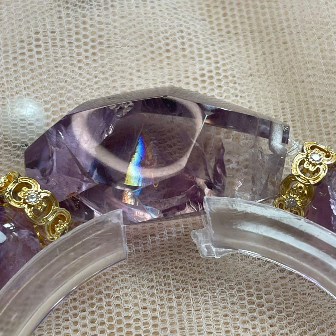 天然石 アメジスト アメジストアイリスクォーツ ブレスレット