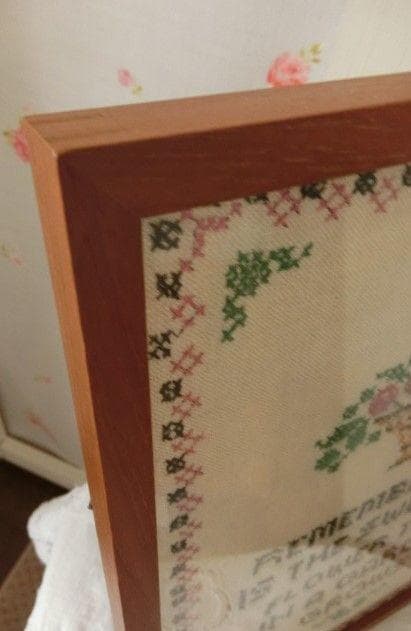 アンティーク　クロスステッチの額