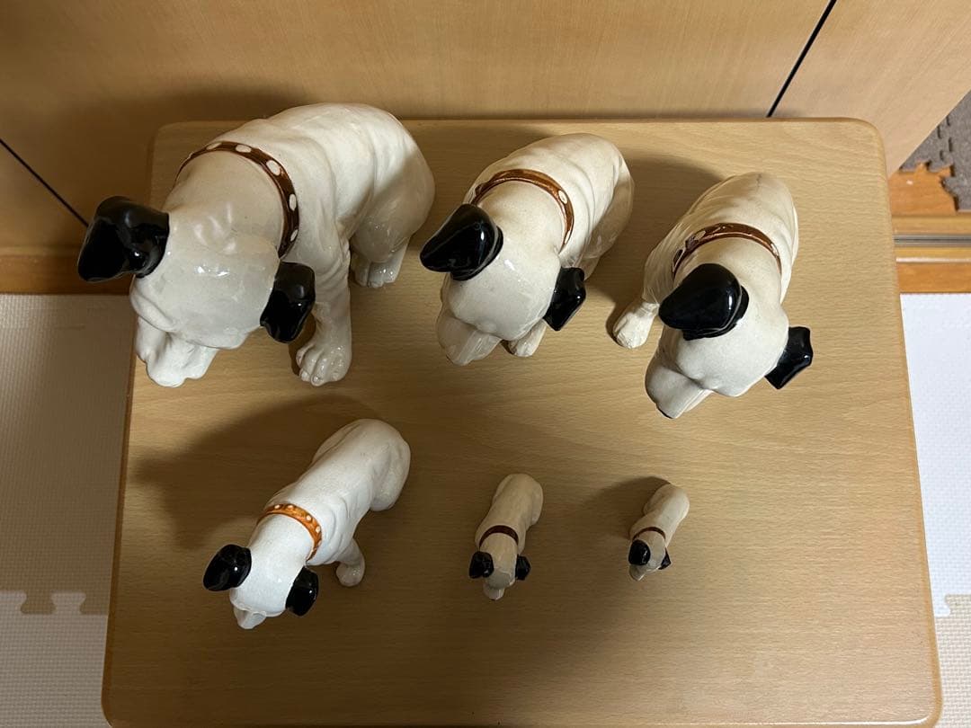 Victor ビクター　ニッパー犬　置物　陶器　6個セット