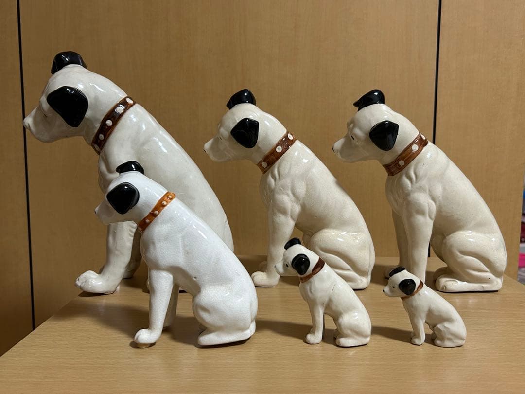 Victor ビクター　ニッパー犬　置物　陶器　6個セット