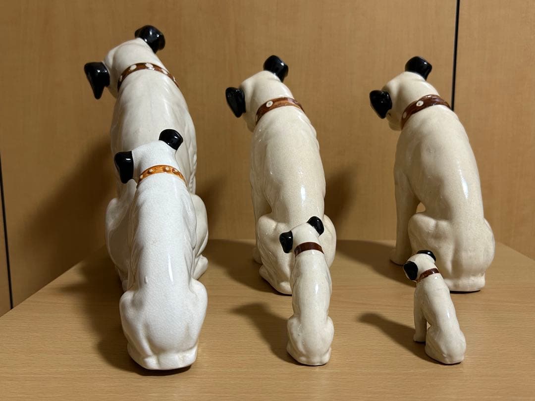 Victor ビクター　ニッパー犬　置物　陶器　6個セット