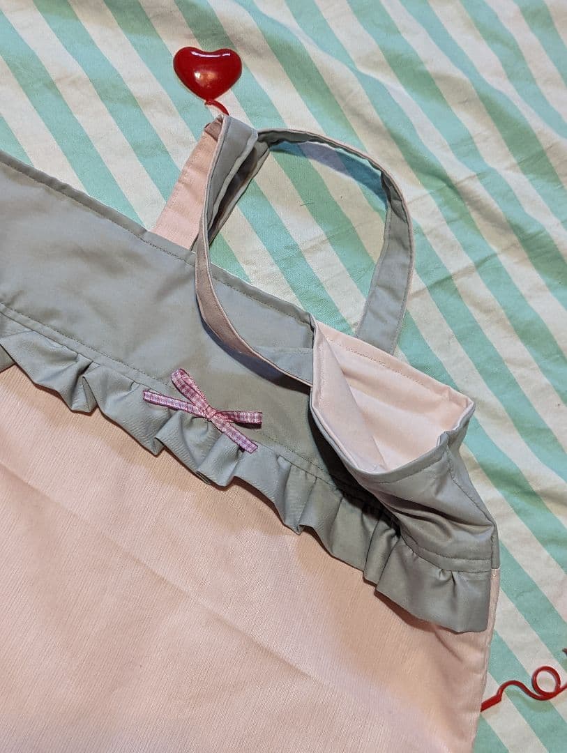 ピンク　グレー　レッスンバッグ　上履き袋　女子　入園　入学