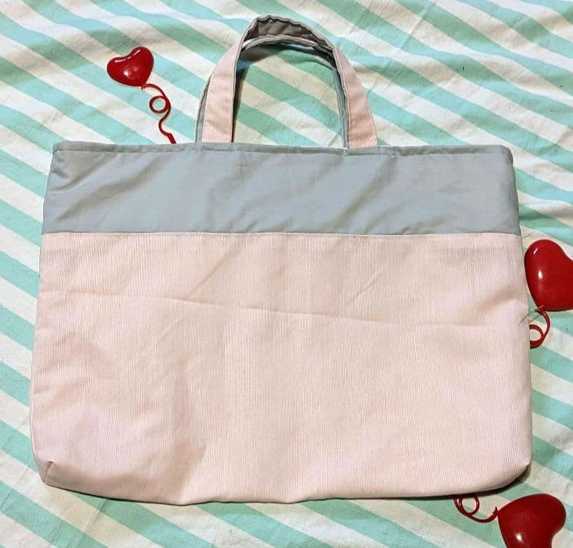 ピンク　グレー　レッスンバッグ　上履き袋　女子　入園　入学