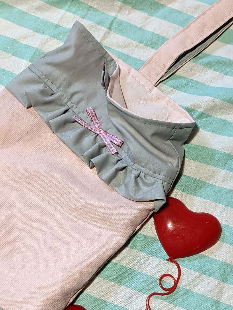 ピンク　グレー　レッスンバッグ　上履き袋　女子　入園　入学