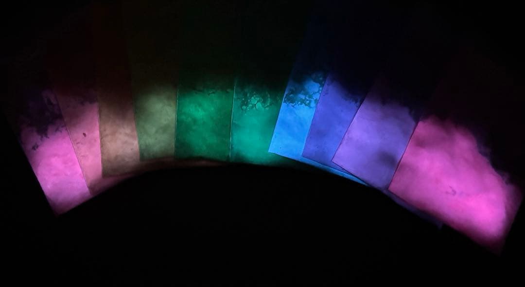 ブルー発光ベース 着色蓄光顔料 各10g 10色セット