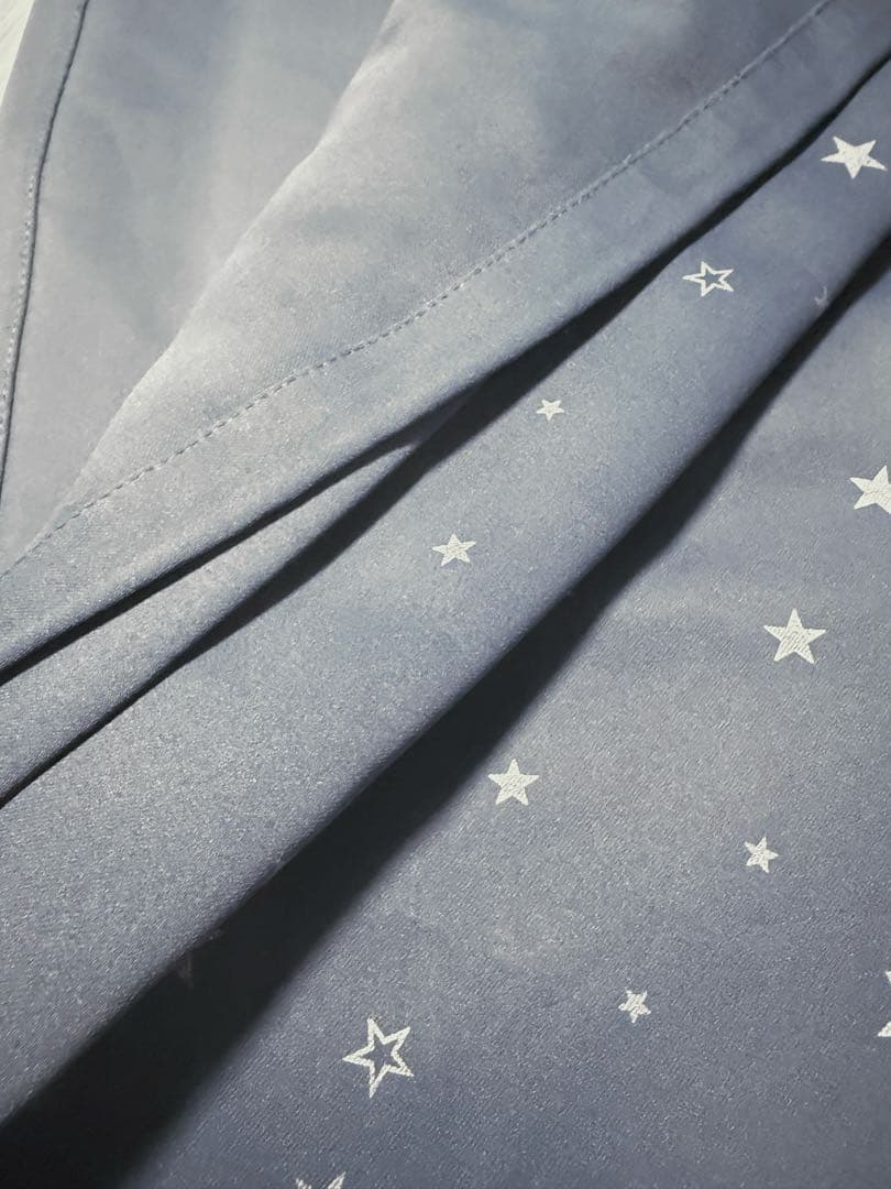 カーテン天国 遮光1級 ネイビーブルー 星柄 幅100x丈180cm 4枚組