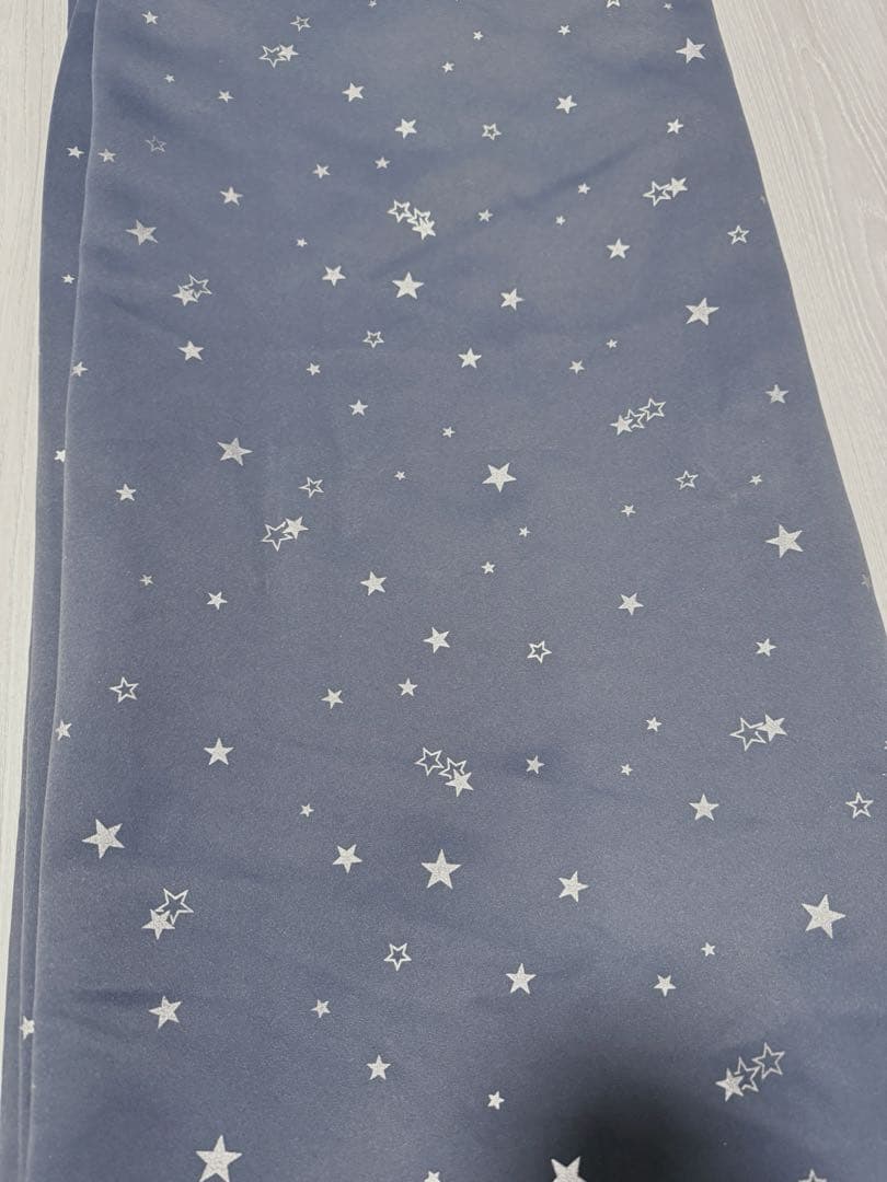 カーテン天国 遮光1級 ネイビーブルー 星柄 幅100x丈180cm 4枚組