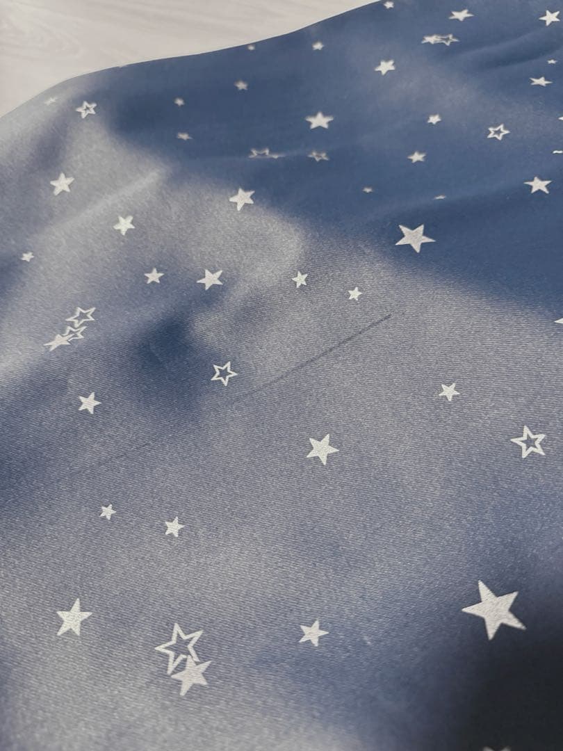 カーテン天国 遮光1級 ネイビーブルー 星柄 幅100x丈180cm 4枚組