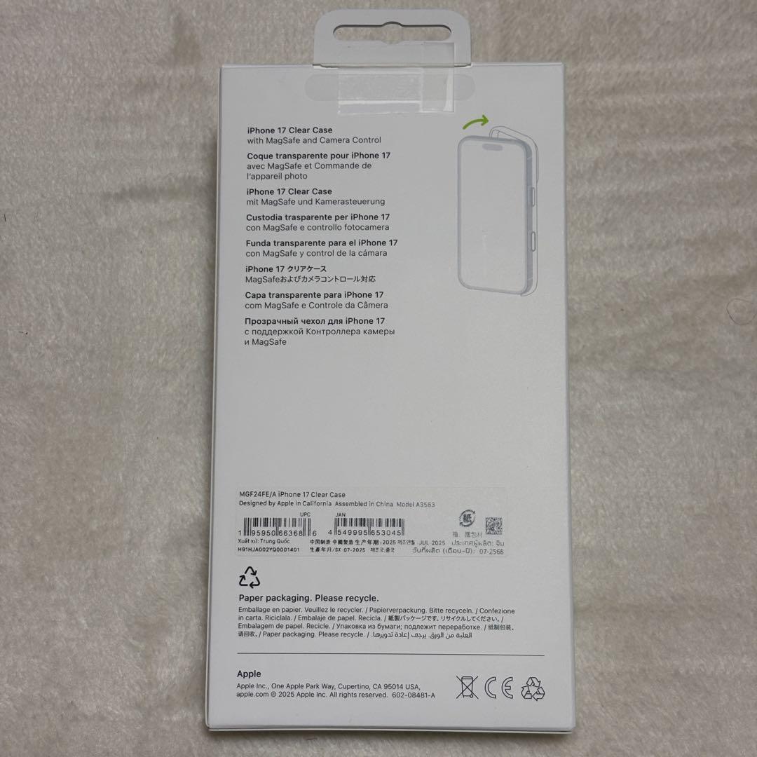 アップル純正 iPhone 17 Clear Case クリアケース
