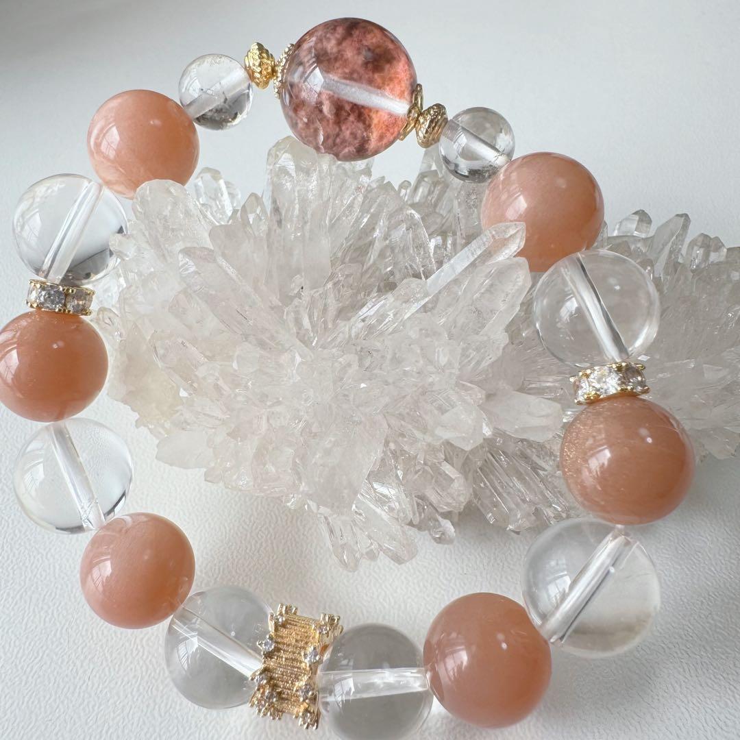 天然石　ハンドメイドブレスレット　ガーデンクォーツ　癒しの石　大地のパワー