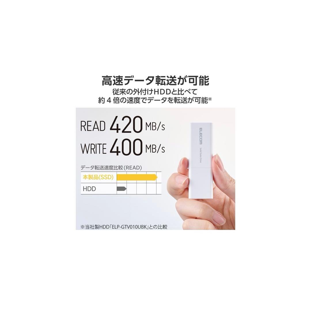 エレコム ELECOM 外付けポータブルSSD 500GB USB3.2Gen1